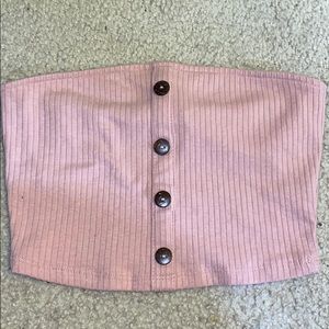 Pink button tube top